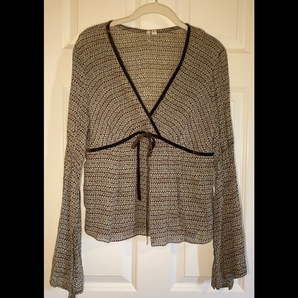 EUC Parameter v-neck, bell sleeve top.